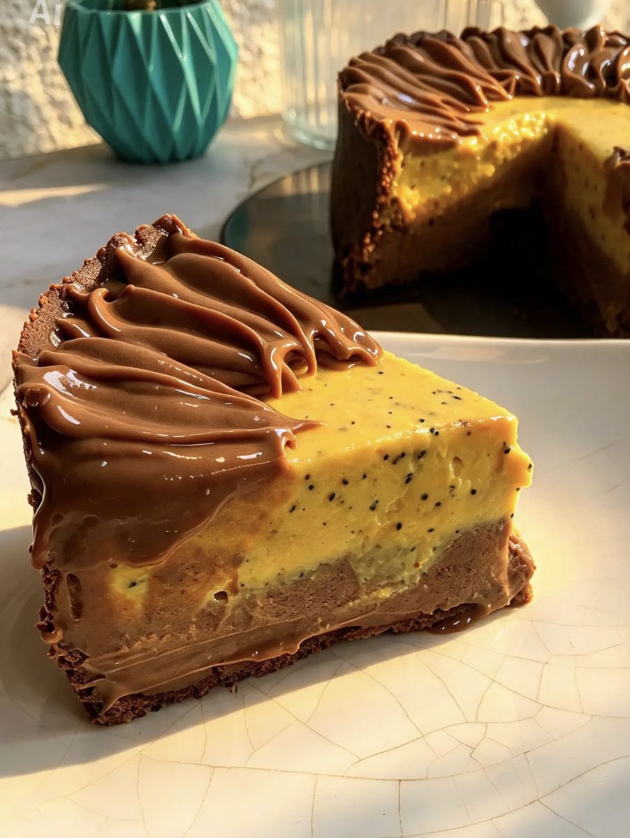 Torta de brigadeiro com maracujá