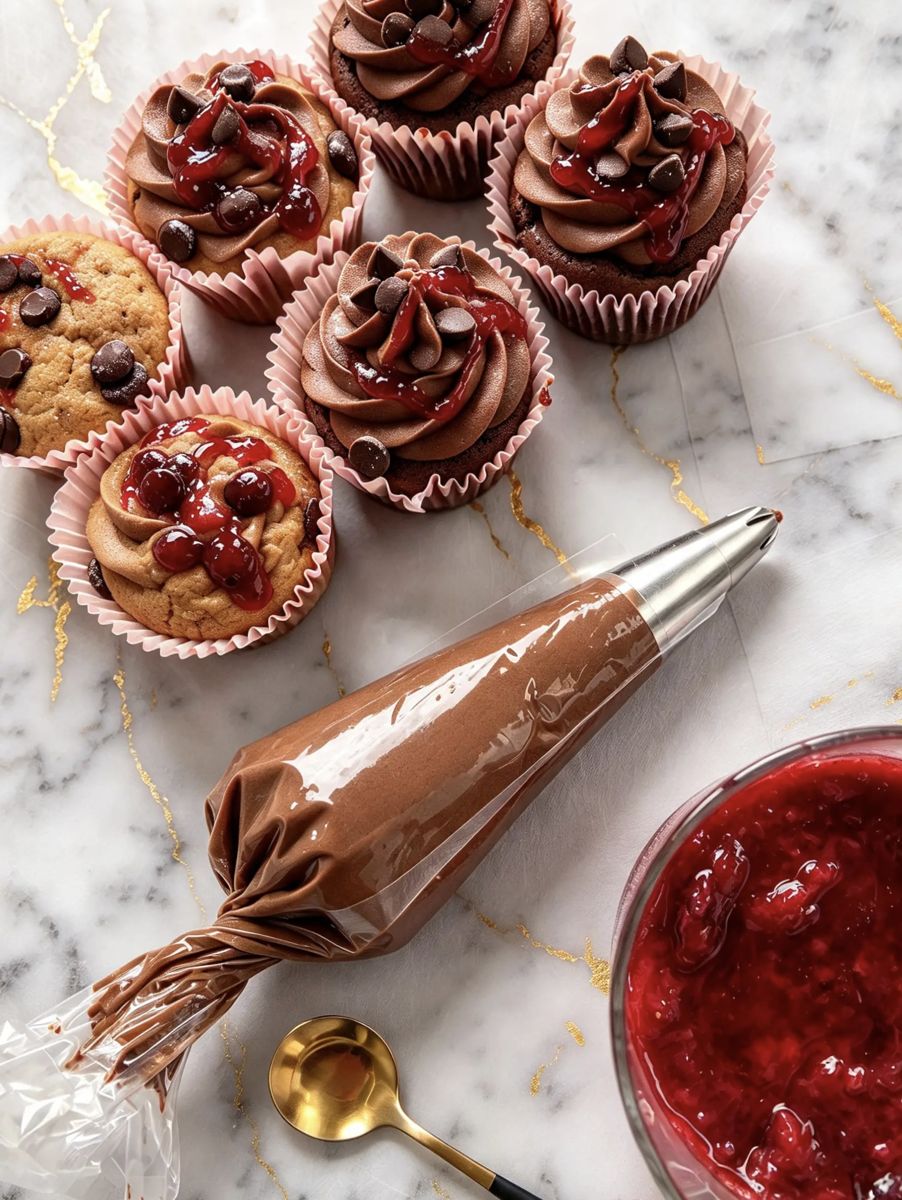 Cupcakes com frutas vermelhas